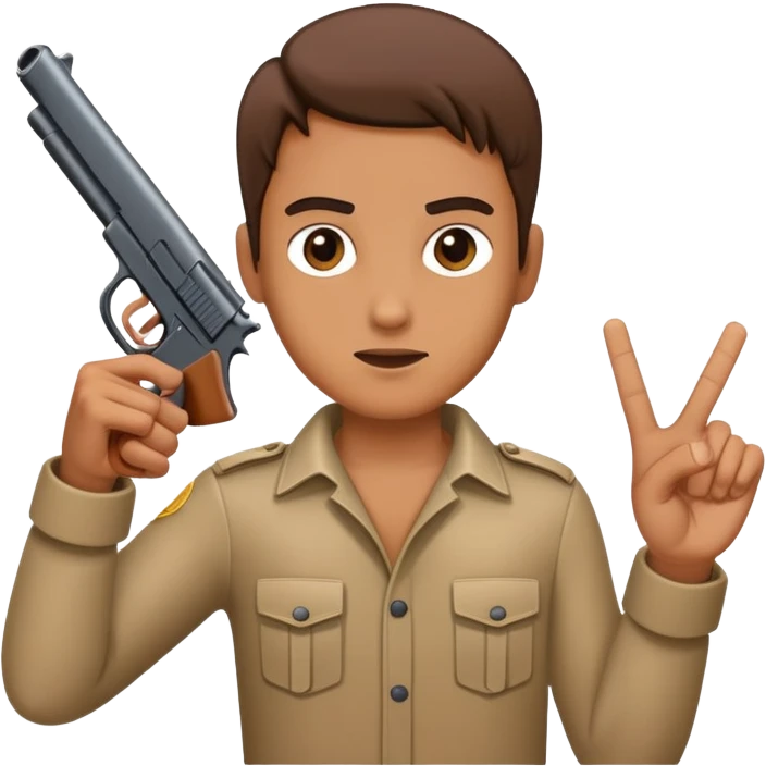 Personne qui imite un pistolet avec ses doigts  emoji