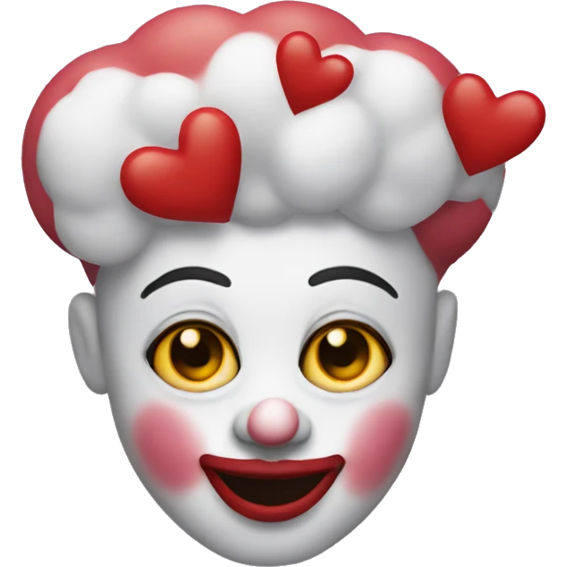 clown with hearts on the eyes emoji