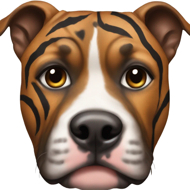 pitbull terrier dark brindle tiger stripes black around nose emoji