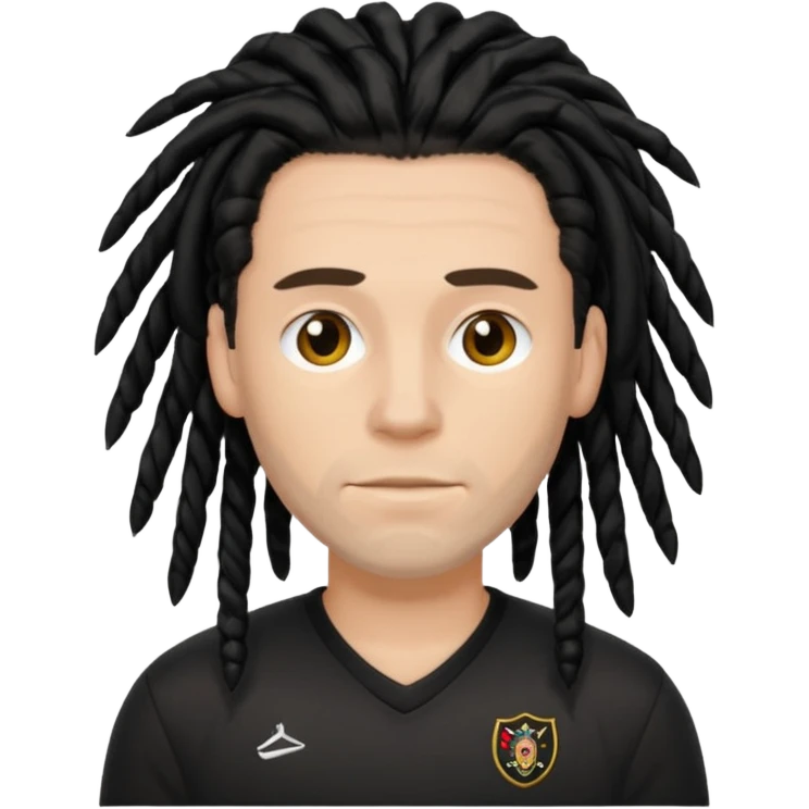 black dreadlocks white man with black jersey emoji