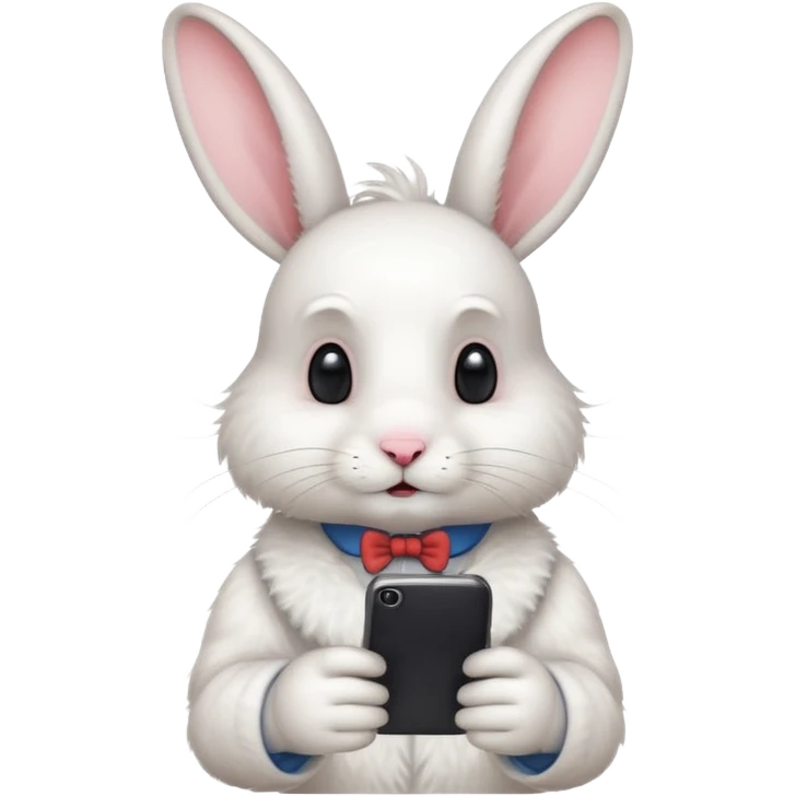 a rabbit playing on a phone emoji