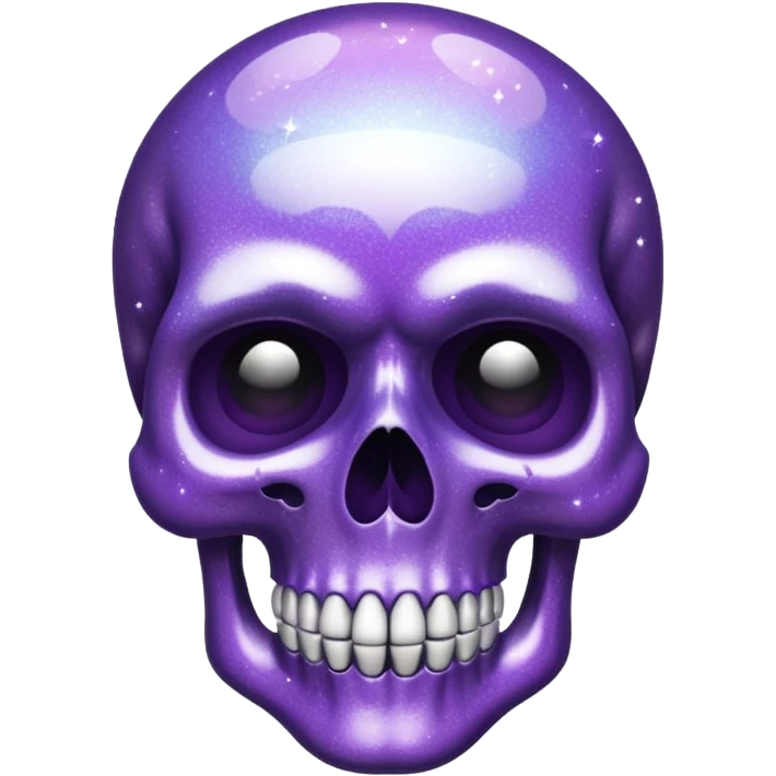 Glitter Purple and White Skull emoji
