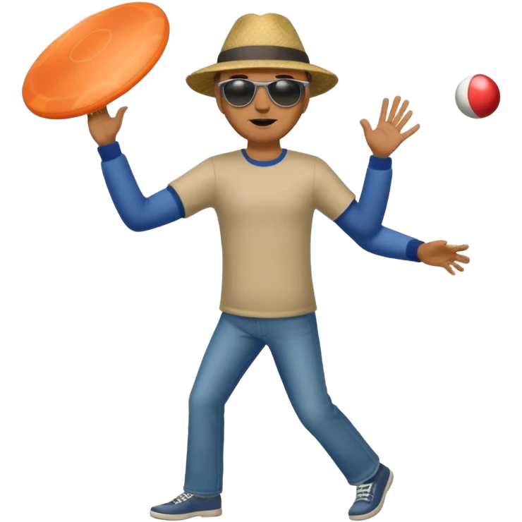 Man throwing a frisbee to the right, full body emoji