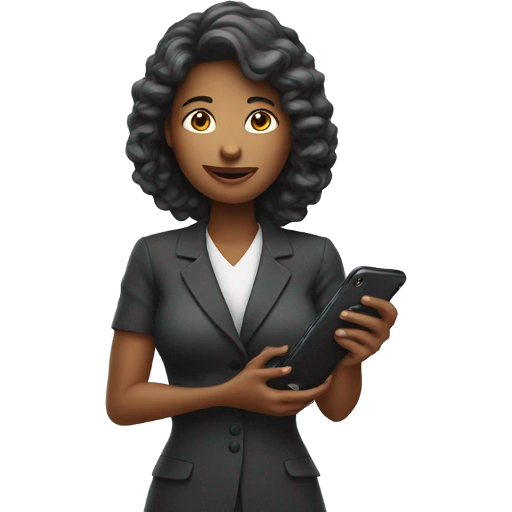 woman showing big phone emoji
