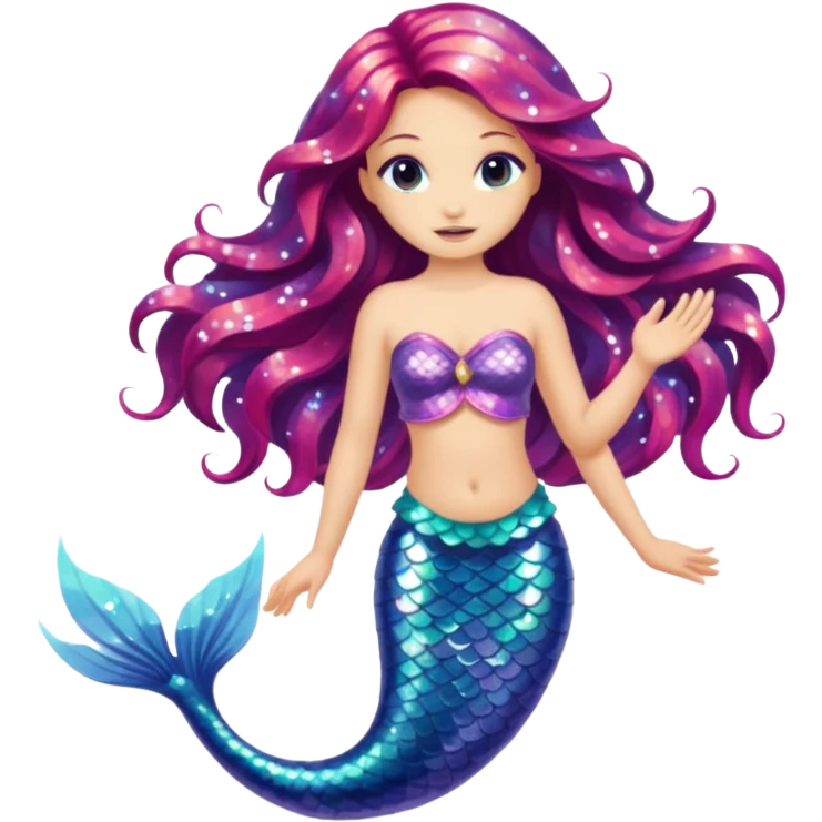 Glitter mermaid emoji