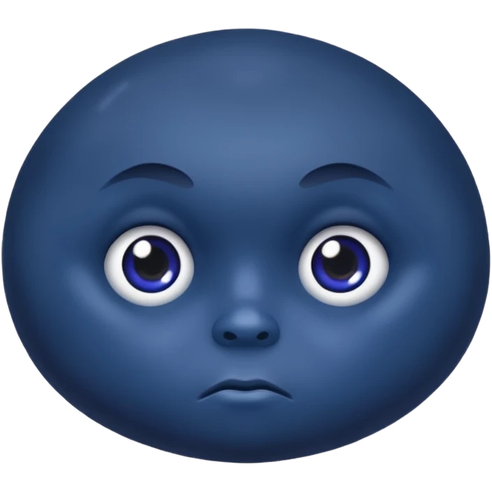 blueberry with a serious expression emoji