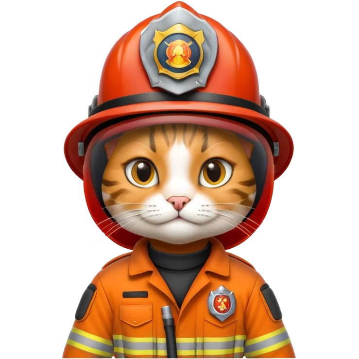 wild cat in firefighter suit emoji