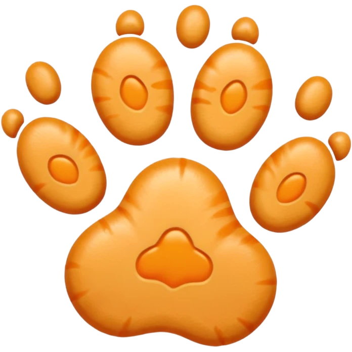 a very light pale pastel yellowy orange pawprint emoji
