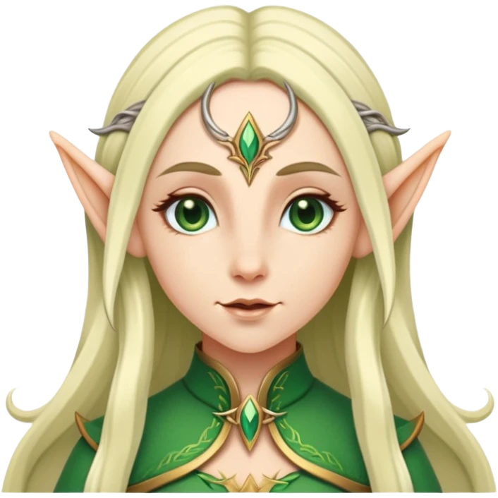 female elf with long hair and pointy ears emoji