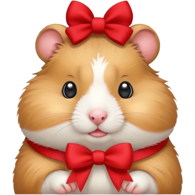cute hamster wearing a bow on its head emoji