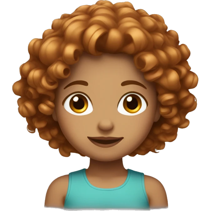 Pretty girl with reddish blonde medium curly brown hair emoji