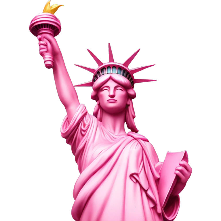 pink statue of liberty with pink ribbon emoji