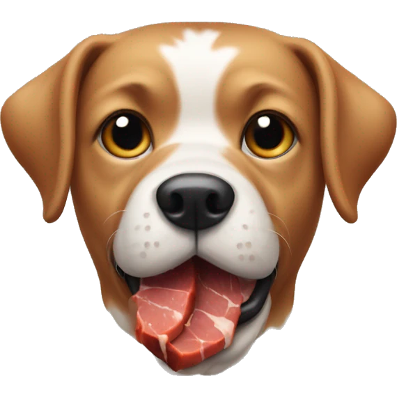 Dog with meat emoji