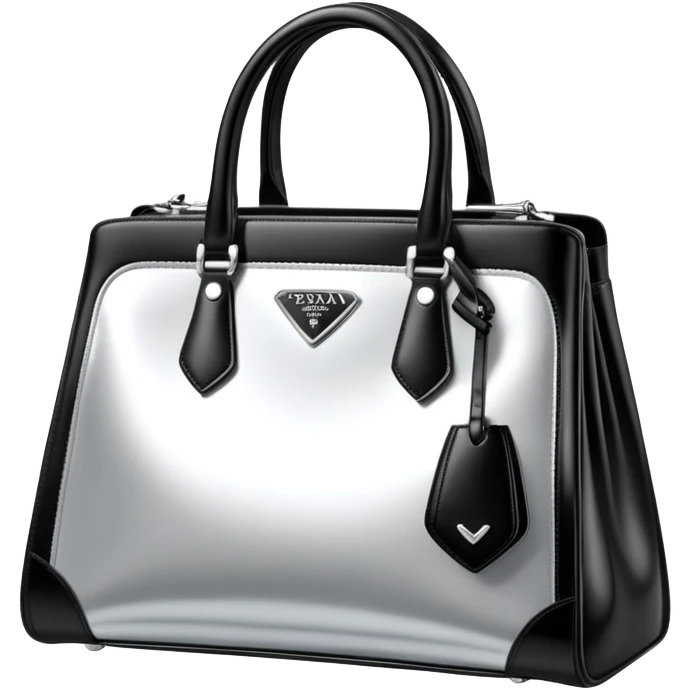 Black and silver Prada bag emoji