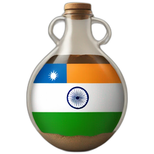 Indian flag in ancient gravitational flask  emoji