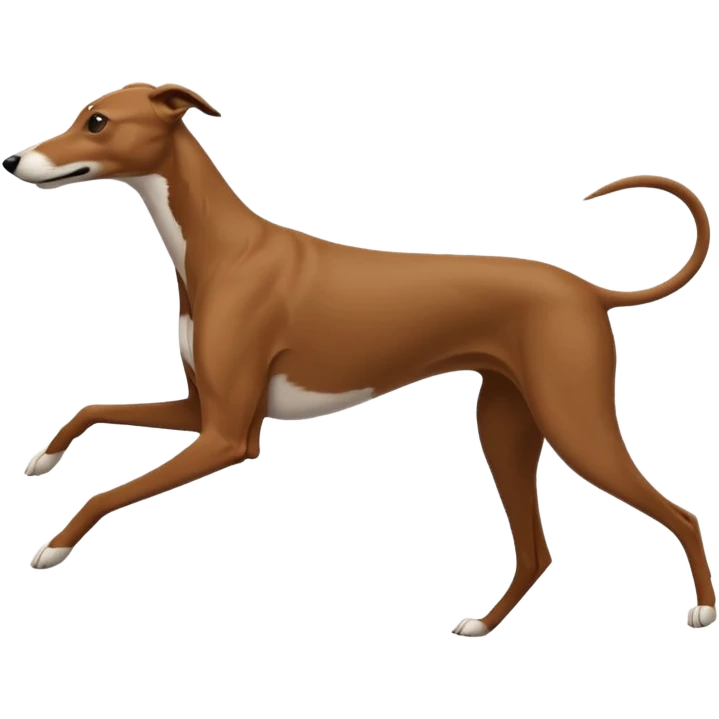 Silouhette of a brown Greyhound running emoji