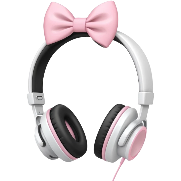 White Headphones With Pastel Pink Bow emoji