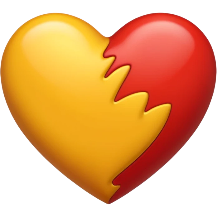 Hazme un corazón amarillo y rojo degradado emoji