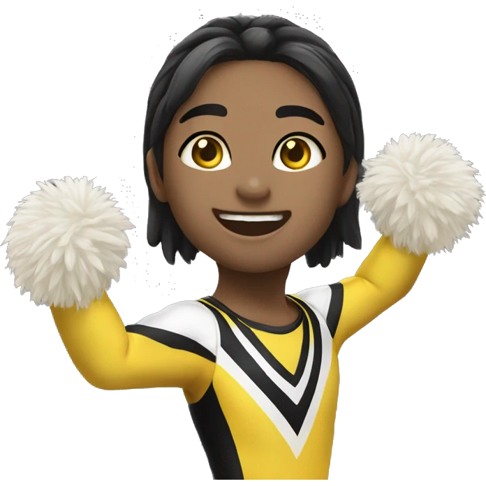 Black yellow and white cheer  ྀིྀི emoji