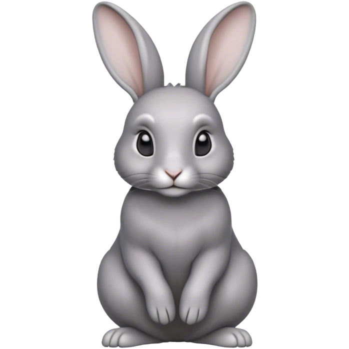 Cinematic Noble Grey Rabbit Portrait Emoji, Poised and regal, with a compact, graceful build and a smooth, elegant grey fur, long, delicate ears and deep-set soulful grey eyes, Simplified yet sharp and sophisticated features, highly detailed, glowing with a soft, dignified glow, high shine, intelligent and serene, stylized with an air of refined subtlety, focused and attentive, soft glowing outline, capturing the essence of a watchful and confident companion, so majestic it feels as though it could hop out of the screen with effortless authority! emoji