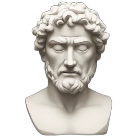 Stoic statue man without shoulders and neck emoji