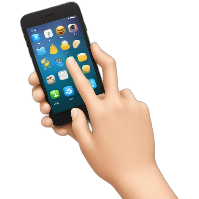 hand with phone emoji