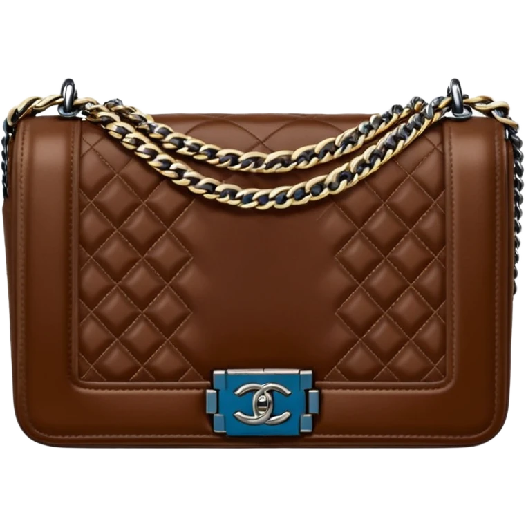 chanel le boy brown bag emoji
