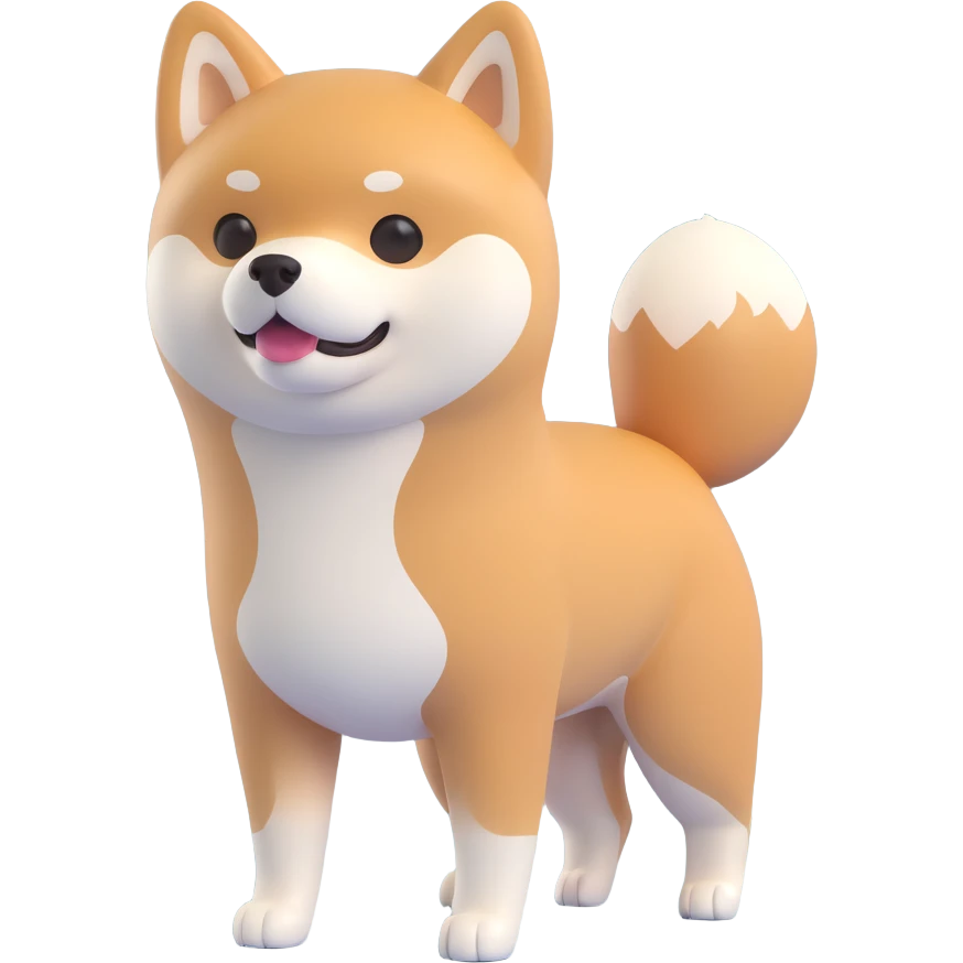 shiba inu standing happy emoji