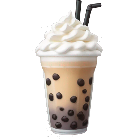 Boba tea with whipped cream  emoji