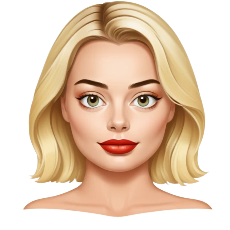 Margot Robbie facial mask emoji