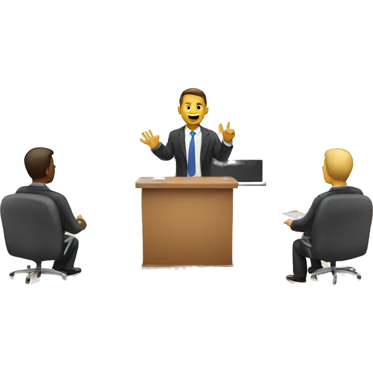 A businessman giving a presentation. emoji