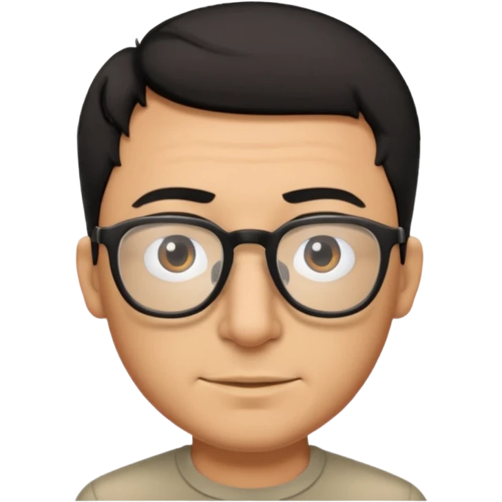 Emoli hombre con lentes poco cabello negro y nariz grande emoji