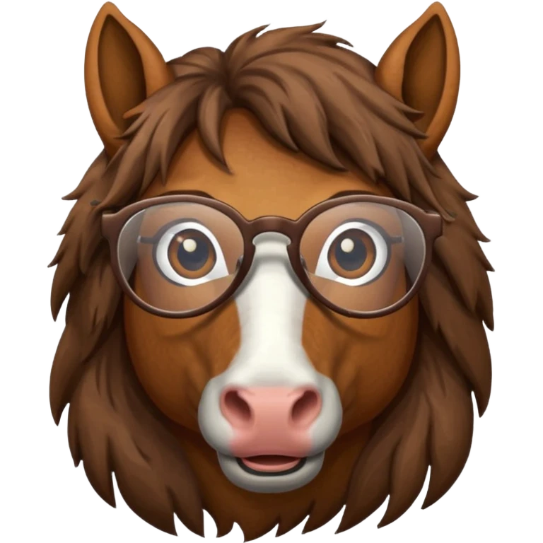 brown horse head with glasses emoji