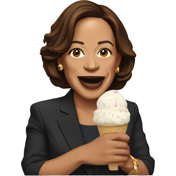 kamala harris eating ice cream emoji