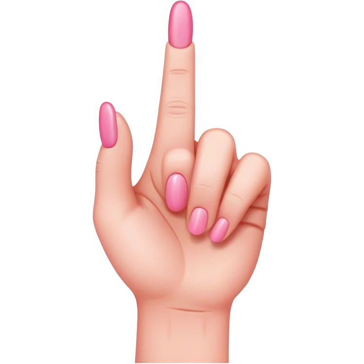 Pink middle finger emoji