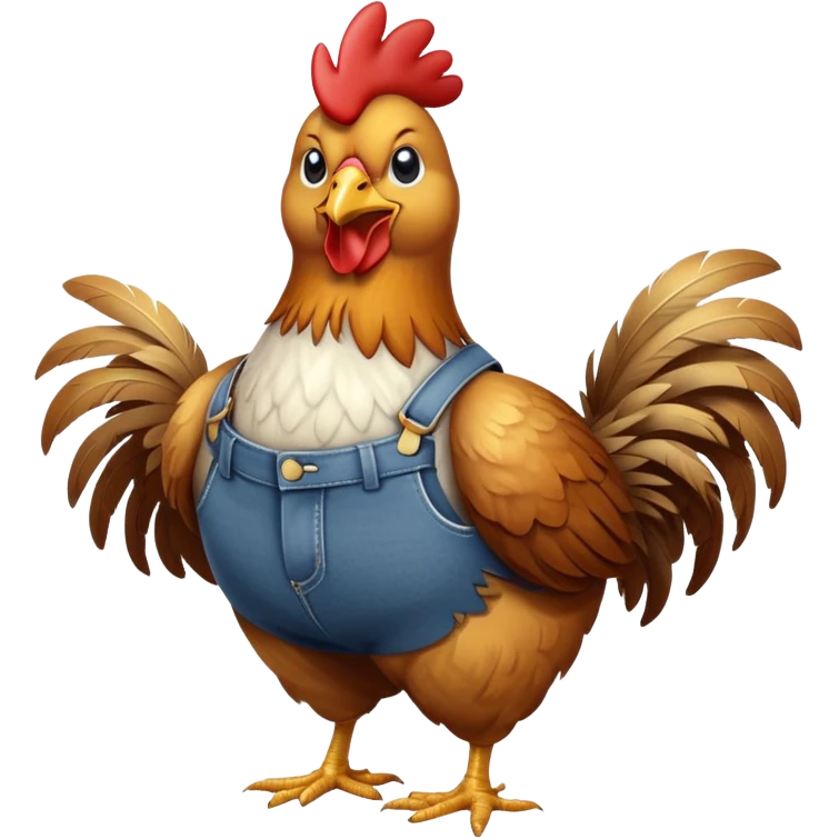 chicken wearing pants  emoji