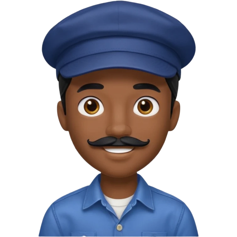 generate a pretty bratz boy wearing a dark blue cap and  button up shirt. Handsome

Mustache- black

hair black long emoji