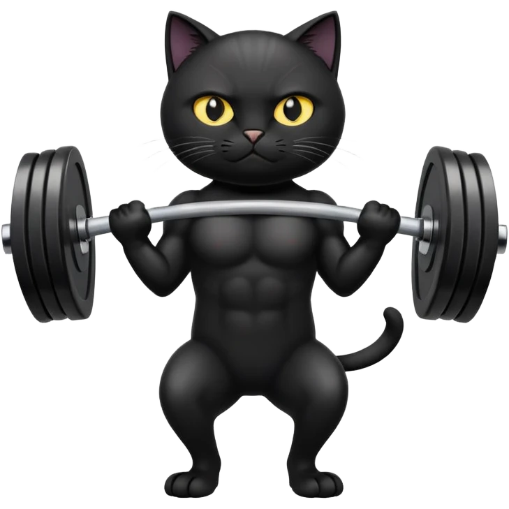 Black cat gym emoji