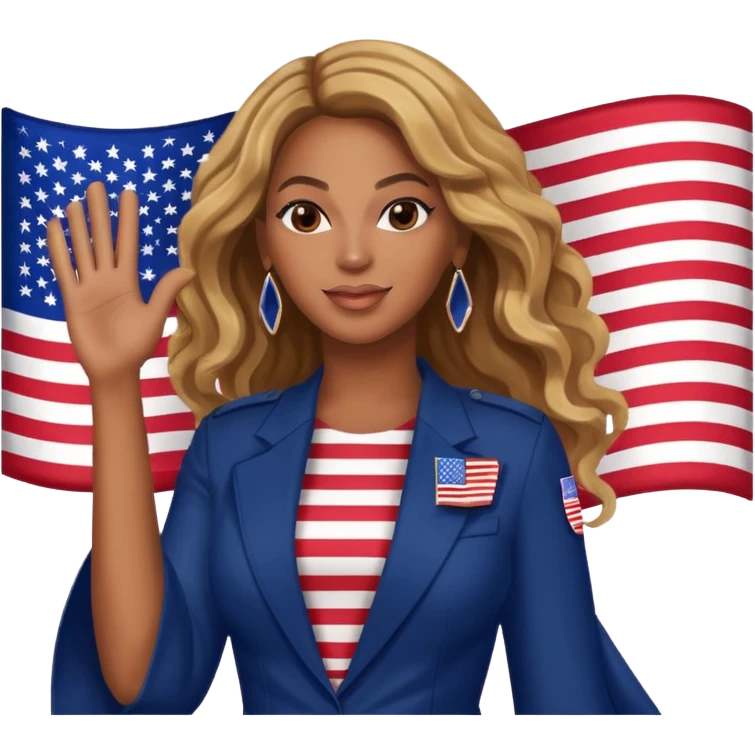 Beyonce with american flag emoji