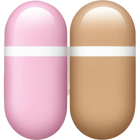 Half light brown and half light pink pill emoji