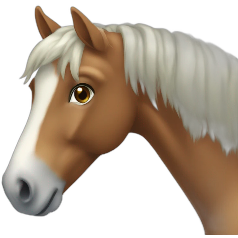 poney blanc et roux emoji