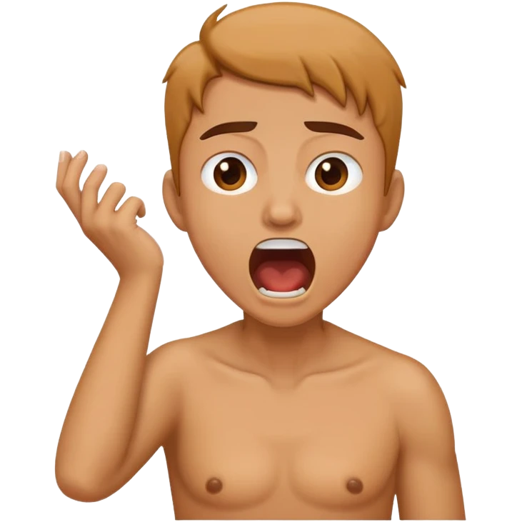 person holding neck yelling emoji