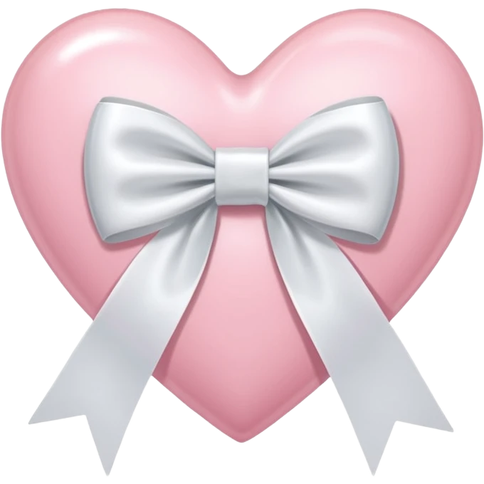 Light pink heart with white ribbon bow emoji