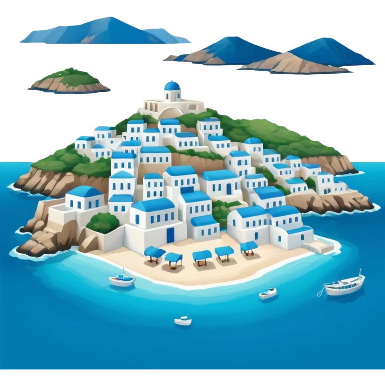 a greek island seen from the sea emoji