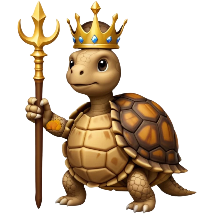 royal staff tortiose with scepter in left hand emoji