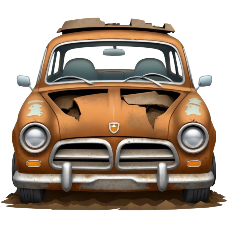 a rusty crappy demolished car emoji