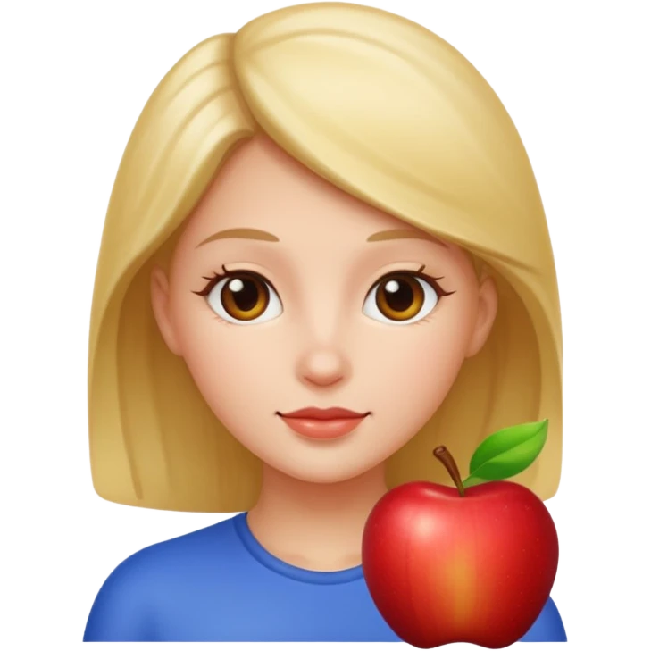 eva with an apple emoji