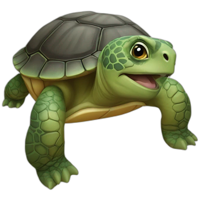 Chat sur une tortue emoji