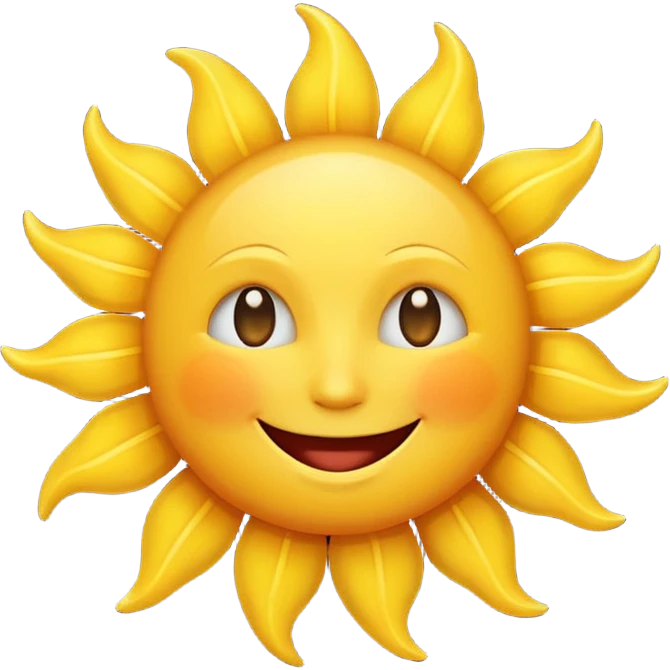 smiling sun emoji, simple and cheerful emoji