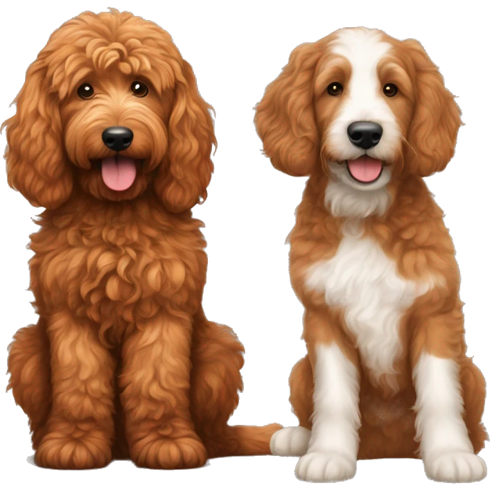 red goldendoodle and bernedoodle emoji